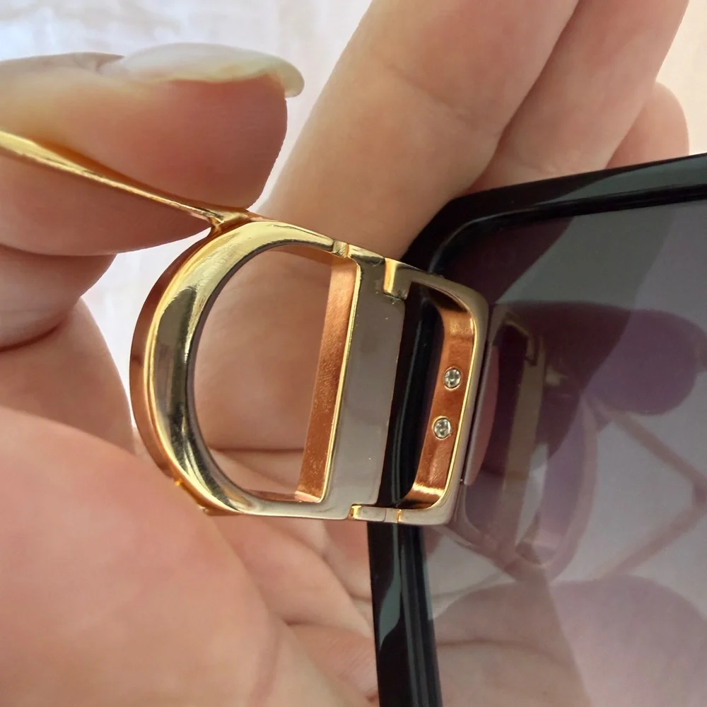 Dior Oversized Square Women's Sunglasses - Black Frame with Gradient Lenses